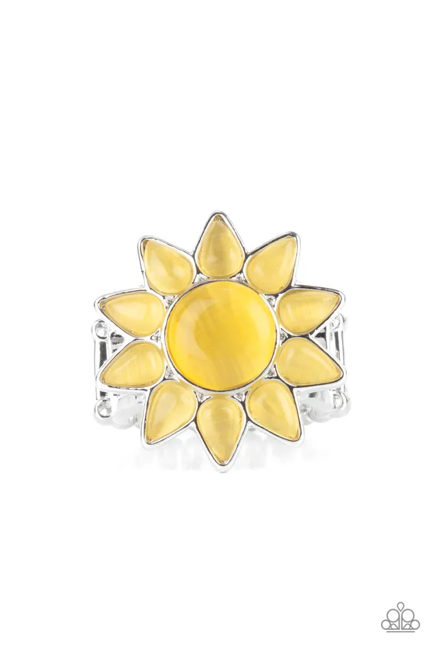 Blossoming Sunbeams Yellow Paparazzi Accessories Earrings