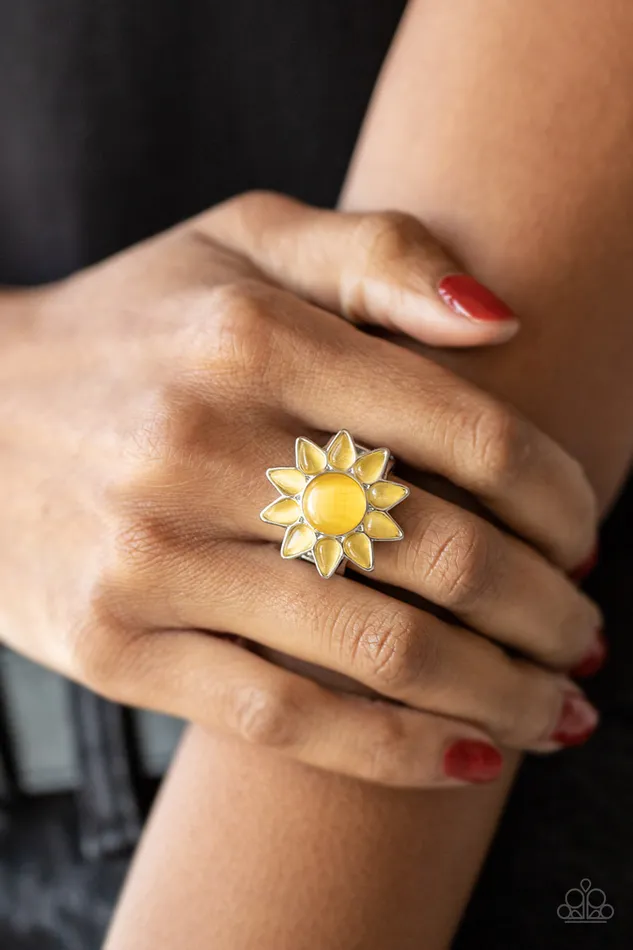 Blossoming Sunbeams Yellow Paparazzi Accessories Earrings