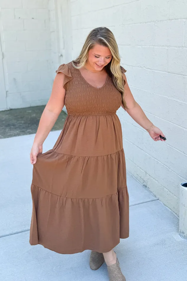 Blu Pepper Necklaces You Look Like You Love Me Dress Brown