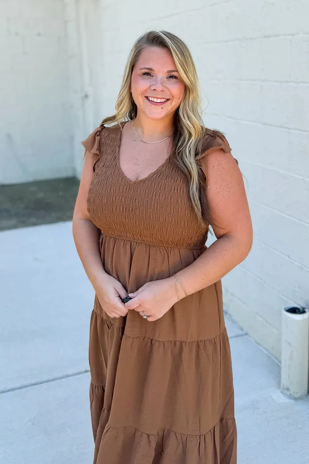 Blu Pepper Necklaces You Look Like You Love Me Dress Brown