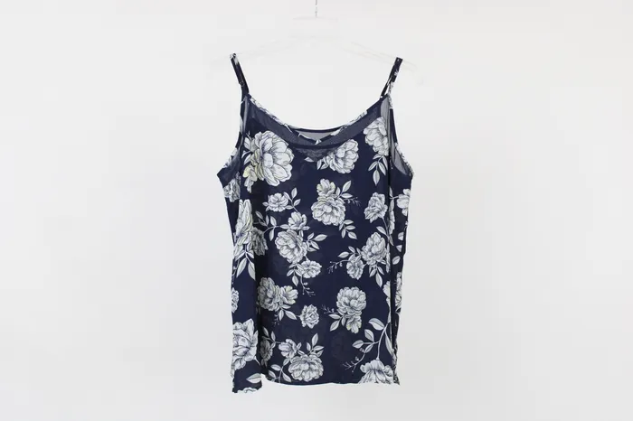 Blue Floral Tank Top XL Jubilee Thrift Rings