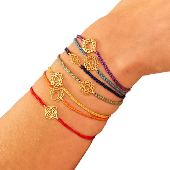 Bracelets Braided Gold Chakra Bracelet Satya