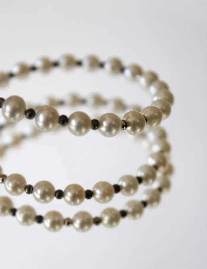 Bracelets Ivory Genuine Pearl Memory Wire Bracelet Jubilee Thrift