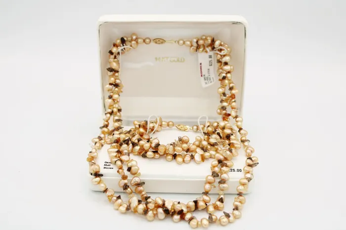 Bracelets Jubilee Thrift NEW Genuine Baroque Pearl Topaz Citrine 14KT Gold Necklace Bracelet Bracelets Jubilee Thrift NEW Genuine Baroque Pearl Topaz Citrine 14KT Gold Necklace Bracelet
