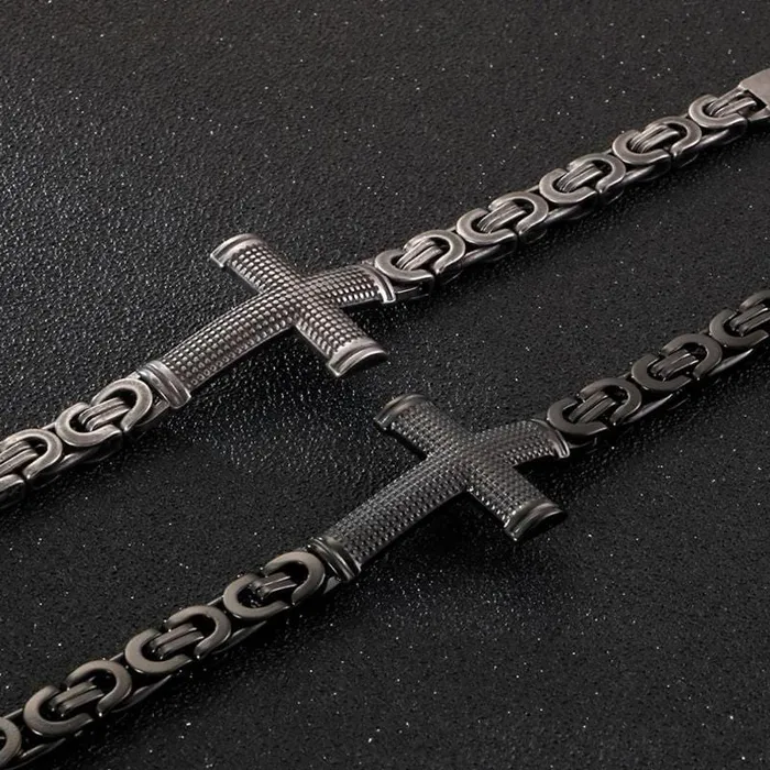 Bracelets Lords Guidance Mens Cross Bracelet br Vintage Cross Link Chain