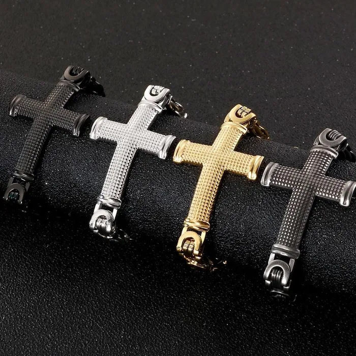 Bracelets Lords Guidance Mens Cross Bracelet br Vintage Cross Link Chain