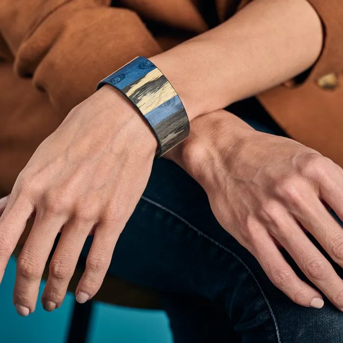 Bracelets Macco Small Wood Cuff Bracelet GREEN