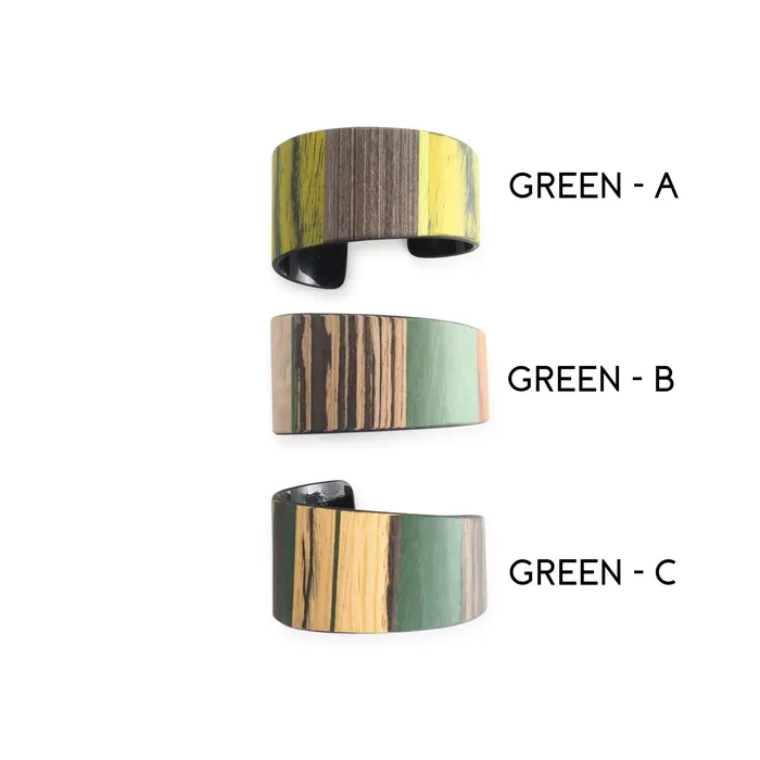 Bracelets Macco Small Wood Cuff Bracelet GREEN