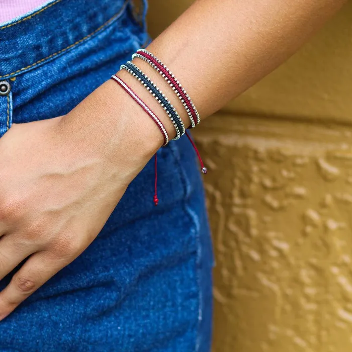 Bracelets Macrala Zip Macrame Bracelet Silver