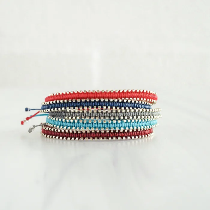 Bracelets Macrala Zip Macrame Bracelet Silver