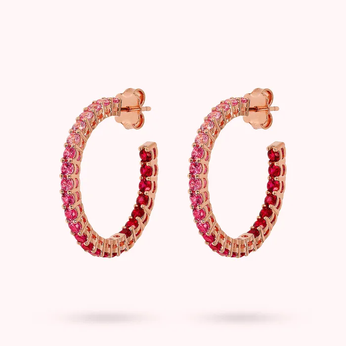 Bronzallure Earrings Orecchini a Cerchio con Cubic Zirconia Effetto Dgrad Grandi
