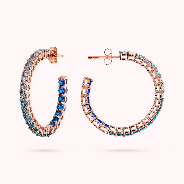 Bronzallure Earrings Orecchini a Cerchio con Cubic Zirconia Effetto Dgrad Grandi