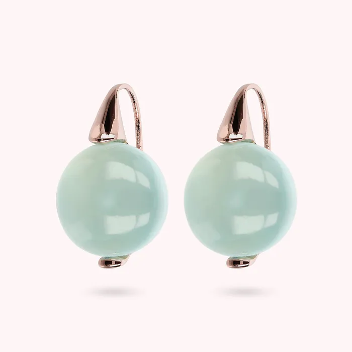 Bronzallure Earrings Orecchini Pendenti con Sfera in Pietra Naturale