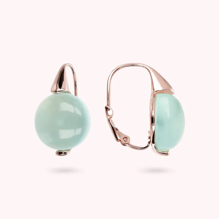 Bronzallure Earrings Orecchini Pendenti con Sfera in Pietra Naturale