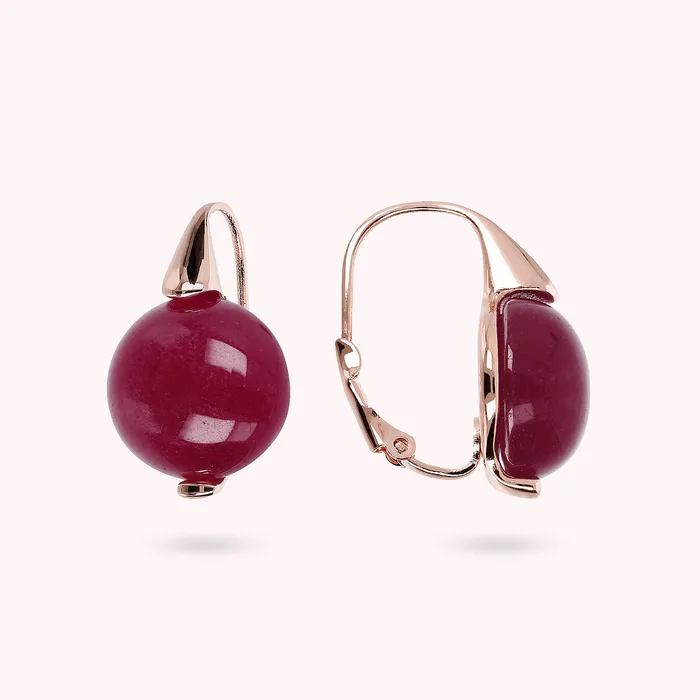 Bronzallure Earrings Orecchini Pendenti con Sfera in Pietra Naturale