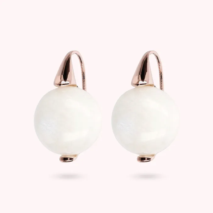 Bronzallure Earrings Orecchini Pendenti con Sfera in Pietra Naturale