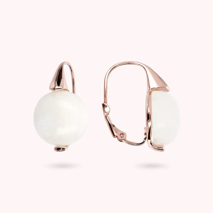 Bronzallure Earrings Orecchini Pendenti con Sfera in Pietra Naturale