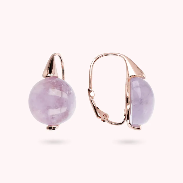 Bronzallure Earrings Orecchini Pendenti con Sfera in Pietra Naturale