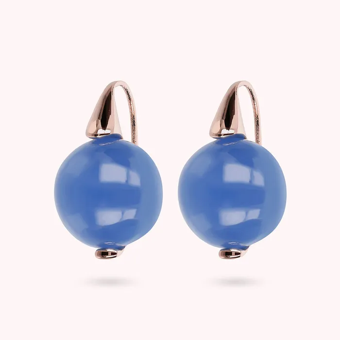 Bronzallure Earrings Orecchini Pendenti con Sfera in Pietra Naturale