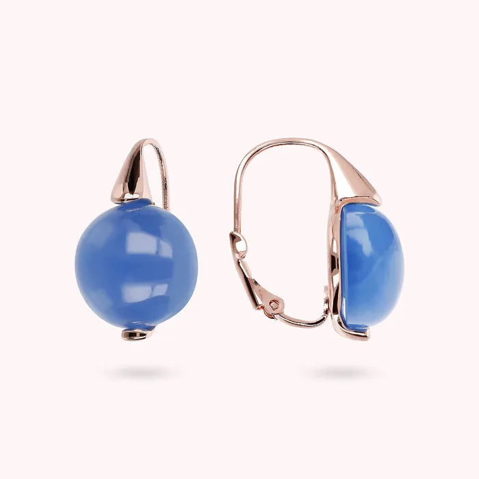 Bronzallure Earrings Orecchini Pendenti con Sfera in Pietra Naturale