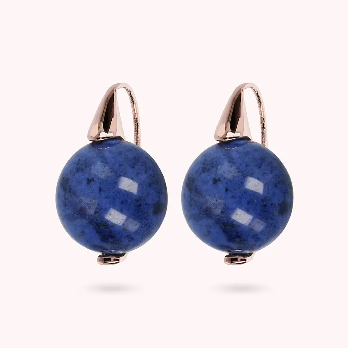 Bronzallure Earrings Orecchini Pendenti con Sfera in Pietra Naturale