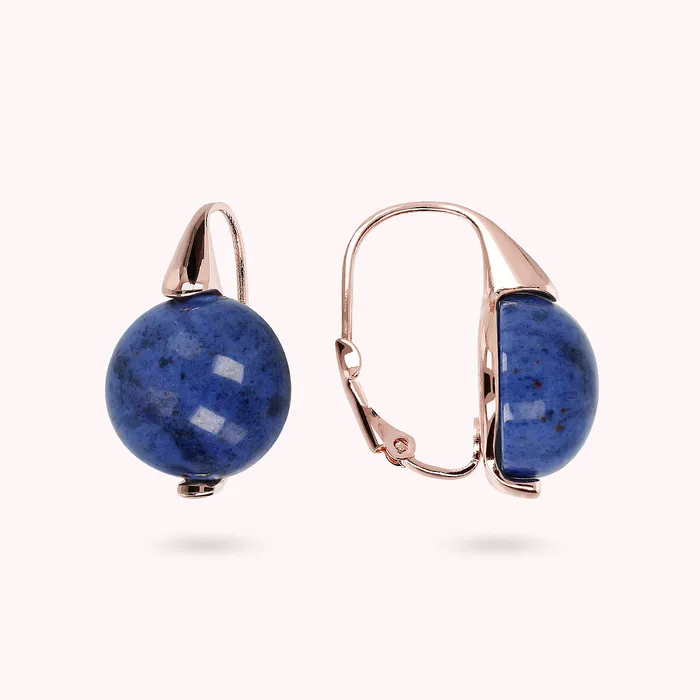 Bronzallure Earrings Orecchini Pendenti con Sfera in Pietra Naturale