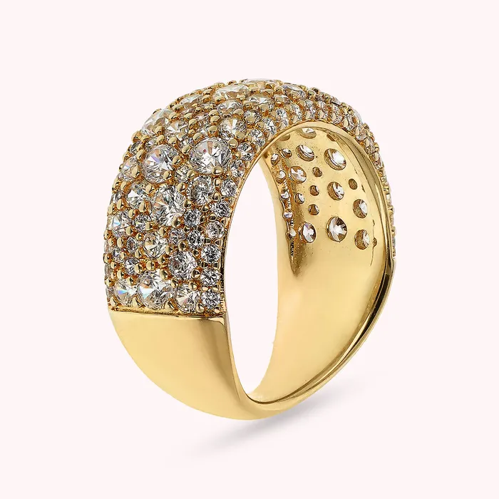 Bronzallure Rings Anello a Fascia Graduato Golden con Pav di Cubic Zirconia