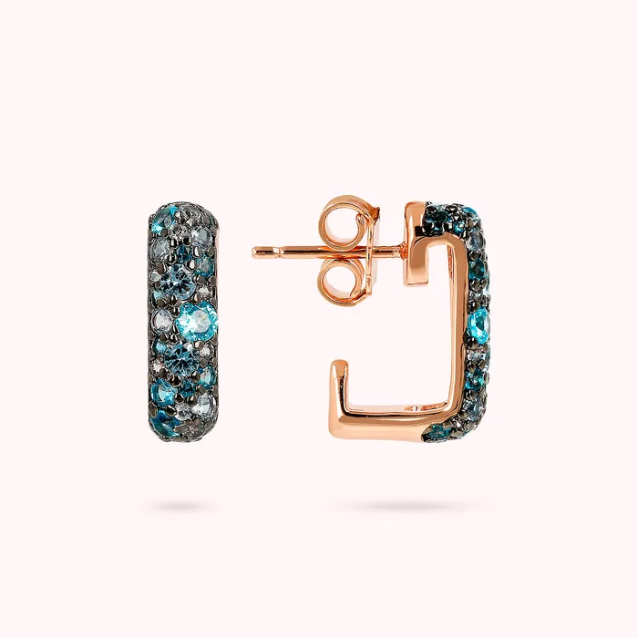 Bronzallure Rings Orecchini a Lobo Pav Quadrati