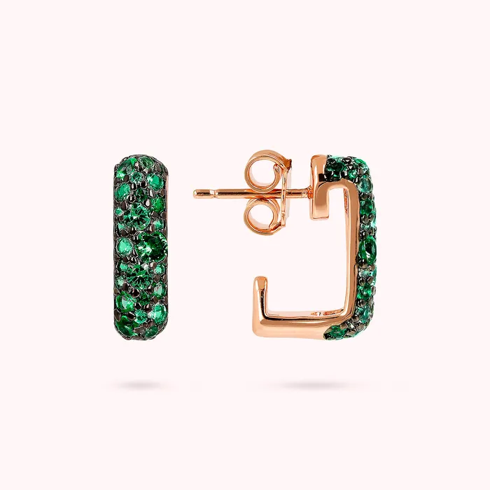 Bronzallure Rings Orecchini a Lobo Pav Quadrati