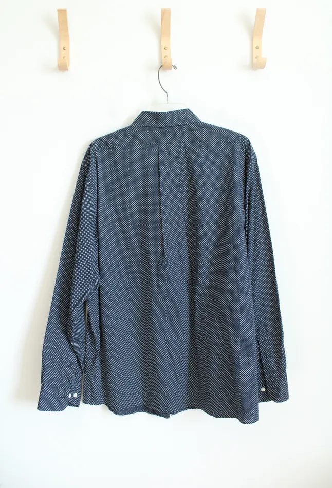 Brooks Brothers Regent Fit Navy White Polka Dot Long Sleeved Button Down Shirt XL Brooks Brothers Rings
