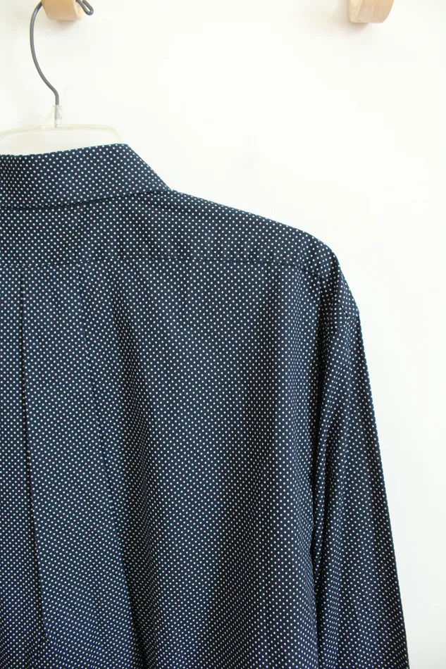 Brooks Brothers Regent Fit Navy White Polka Dot Long Sleeved Button Down Shirt XL Brooks Brothers Rings