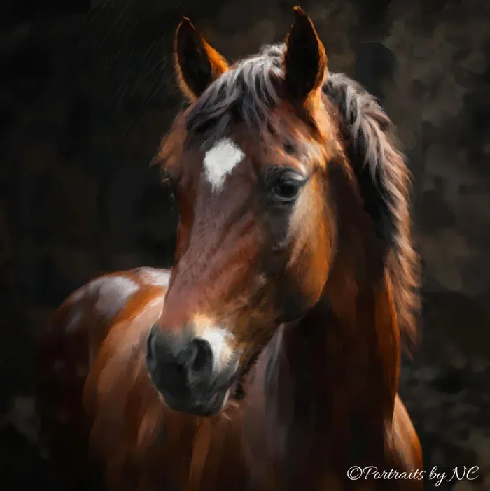 Brown Horse Painting Portraits by NC Earrings