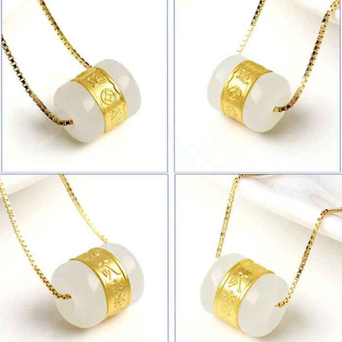 Bryan Lim Necklaces Imperial Jade Mantra Pendant Of Wealth