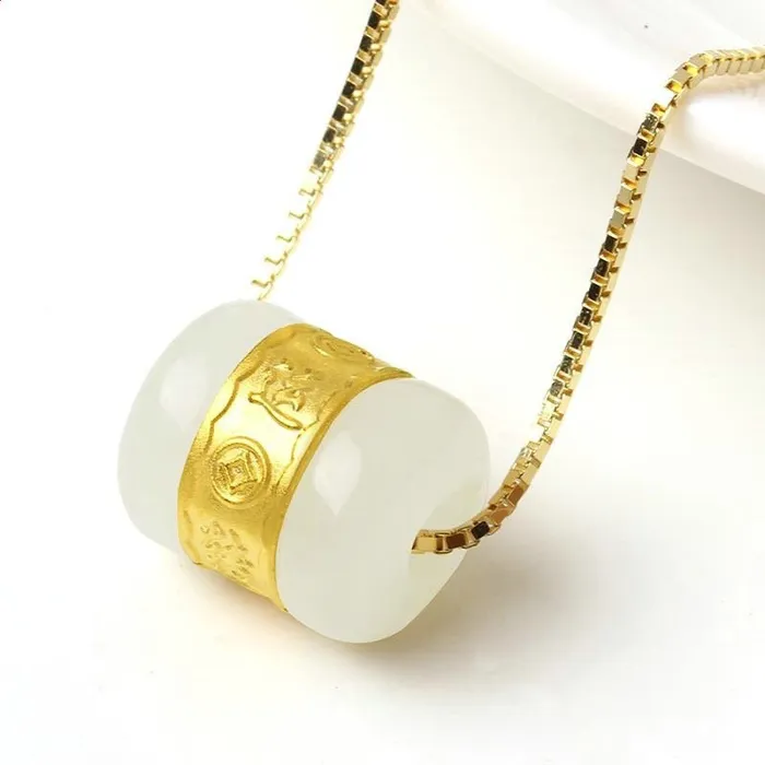 Bryan Lim Necklaces Imperial Jade Mantra Pendant Of Wealth