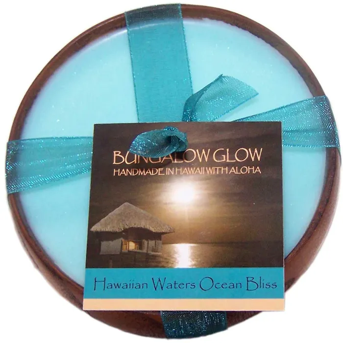BUBBLESHACK Earrings Bungalow Glow Hawaiian Waters Coconut Shell Soy Candle 12 oz