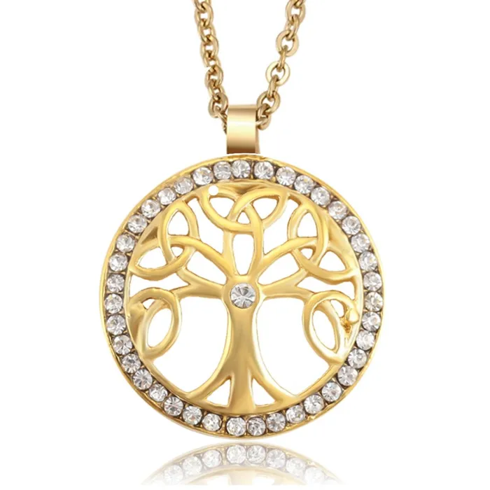 Cadena con dije arbol de la vida Gold Shield Earrings