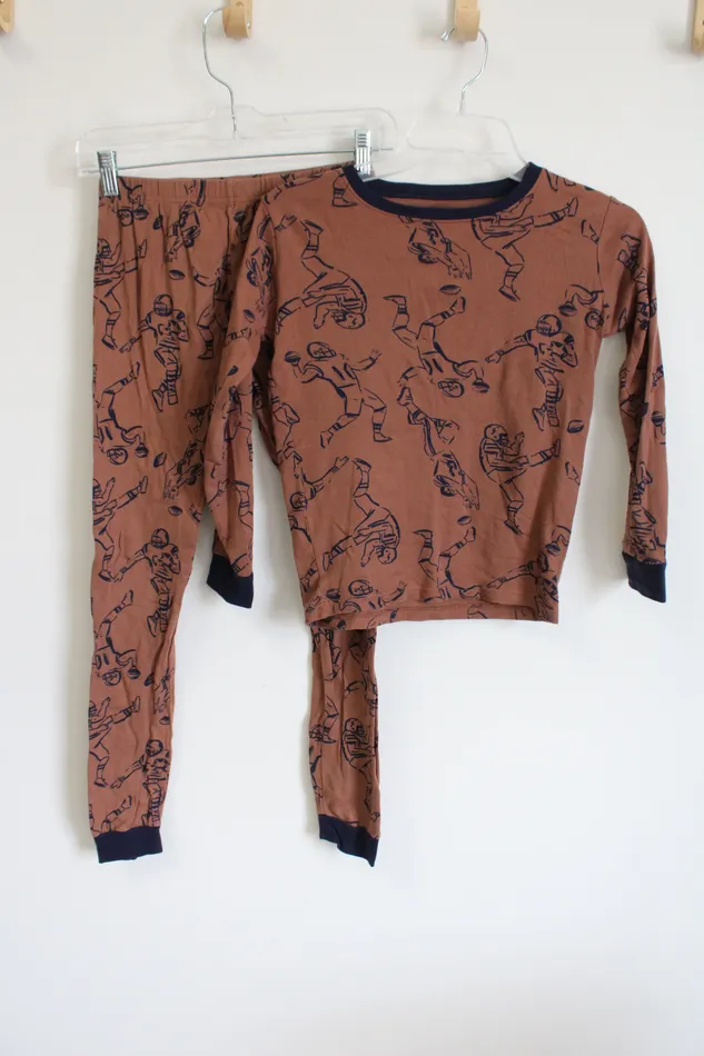 Carters Carters Brown Football Print Pajama Set 12 Earrings
