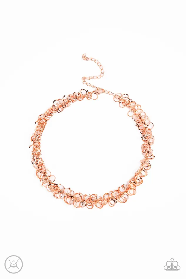 Cause a Commotion Copper Paparazzi Accessories Earrings