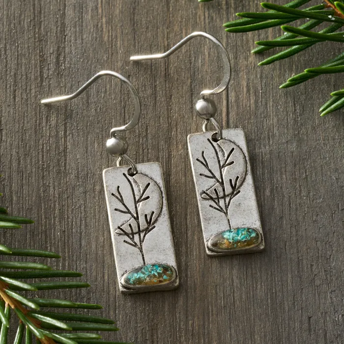 Chadds Ford Jewelry Earrings Turquoise Moon Tree Earrings