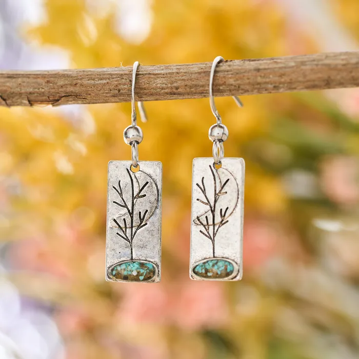 Chadds Ford Jewelry Earrings Turquoise Moon Tree Earrings