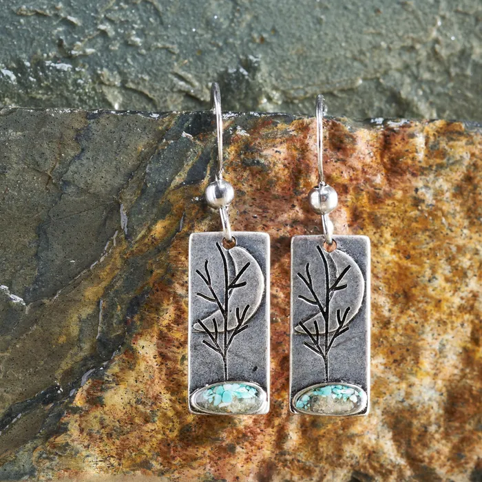 Chadds Ford Jewelry Earrings Turquoise Moon Tree Earrings