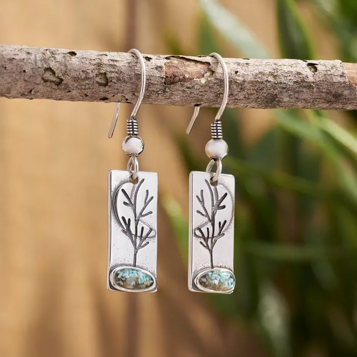 Chadds Ford Jewelry Earrings Turquoise Moon Tree Earrings