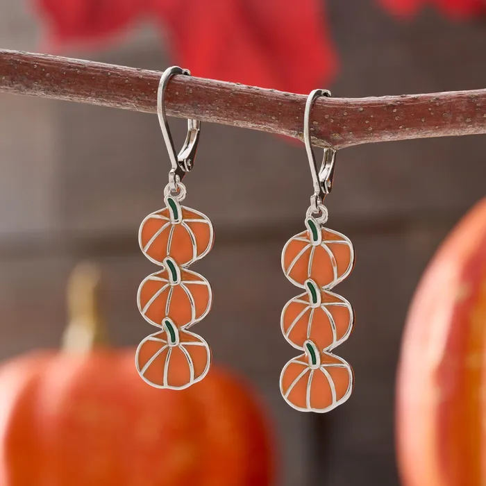 Chadds Ford Jewelry Leverback Triple Pumpkin Earrings Earrings