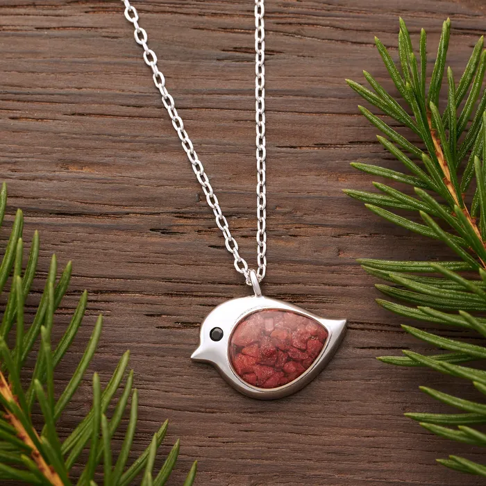 Chadds Ford Jewelry Necklaces Sterling Silver Cinnabar Birdie Necklace