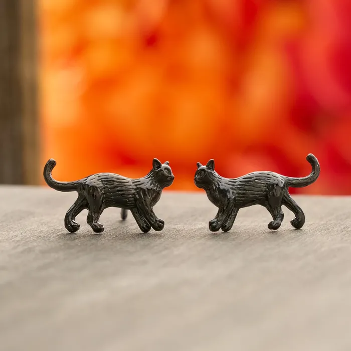 Chadds Ford Jewelry Necklaces Walking Black Cat Studs