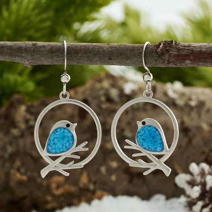Chadds Ford Jewelry Rings Blue Glass Birdie Branch Gift Set