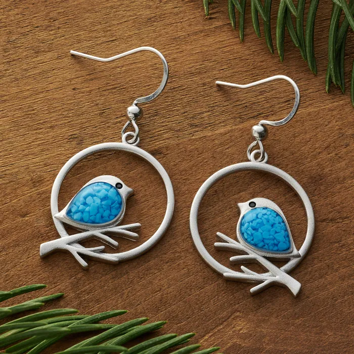 Chadds Ford Jewelry Rings Blue Glass Birdie Branch Gift Set