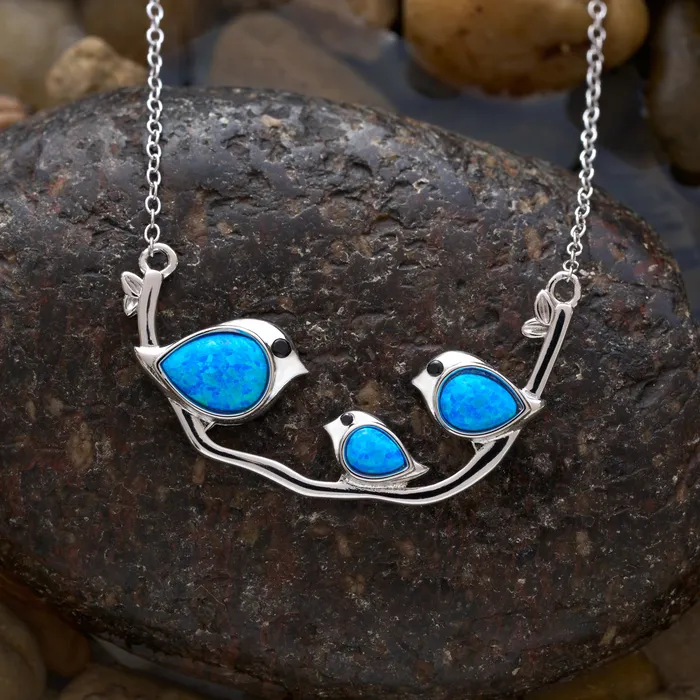 Chadds Ford Jewelry Rings Sterling Silver Blue Opal Birdie Gift Set