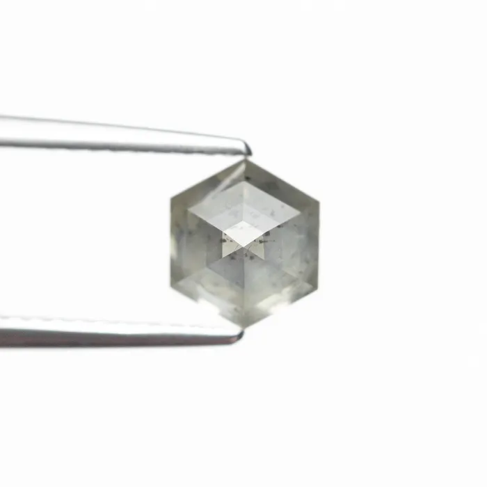 Champagne Salt and Pepper Step Cut Diamond 145ct Hexagon Misfit Diamonds Rings