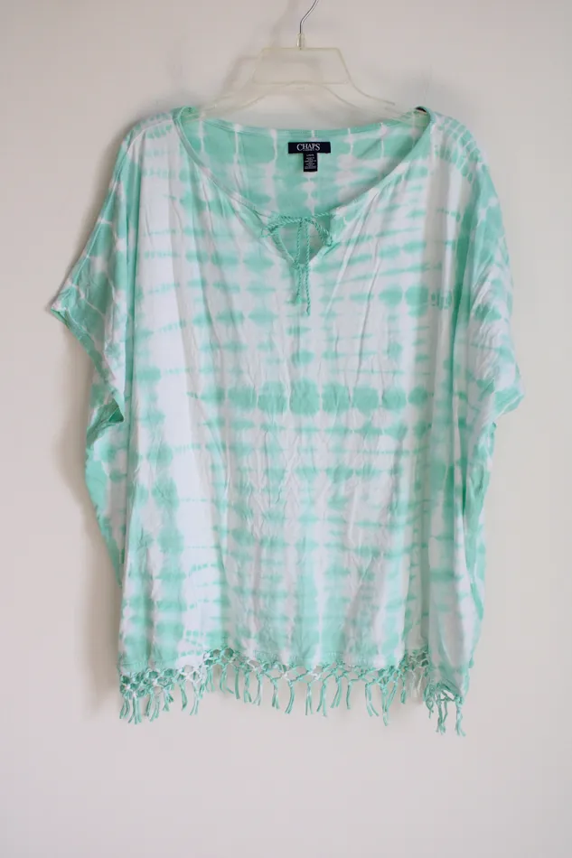 Chaps Rings Chaps Blue White Tie Dye Top L